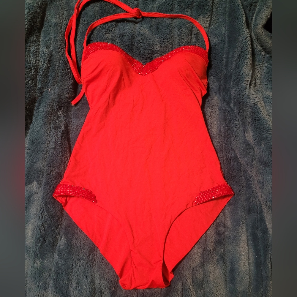 MEDIUM red LA PERLA BATHINGSUIT